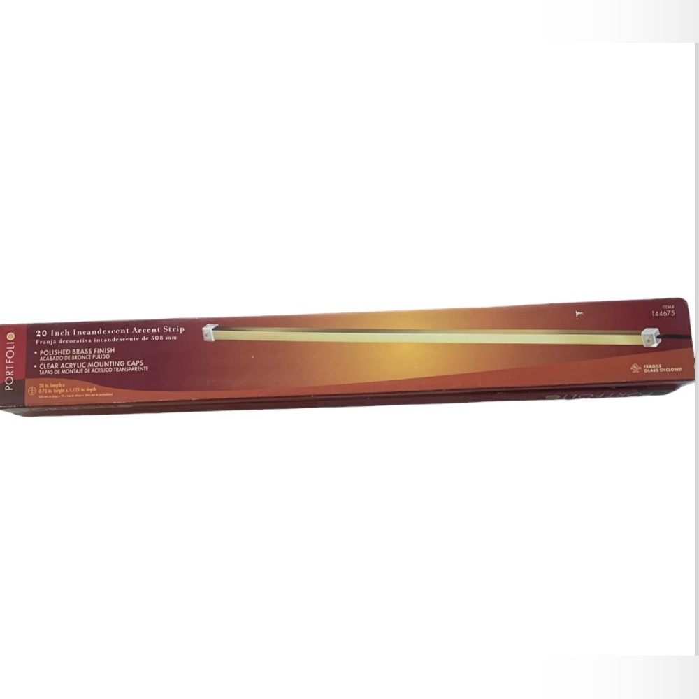Portfolio 20 Inch Incandescent Light Accent  Strip Polished Brass Finis Plug In